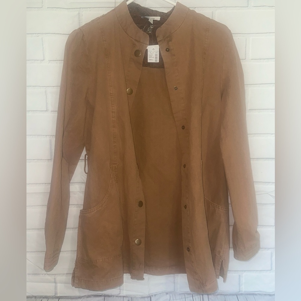 Maurices Light Brown Button-Up Jacket